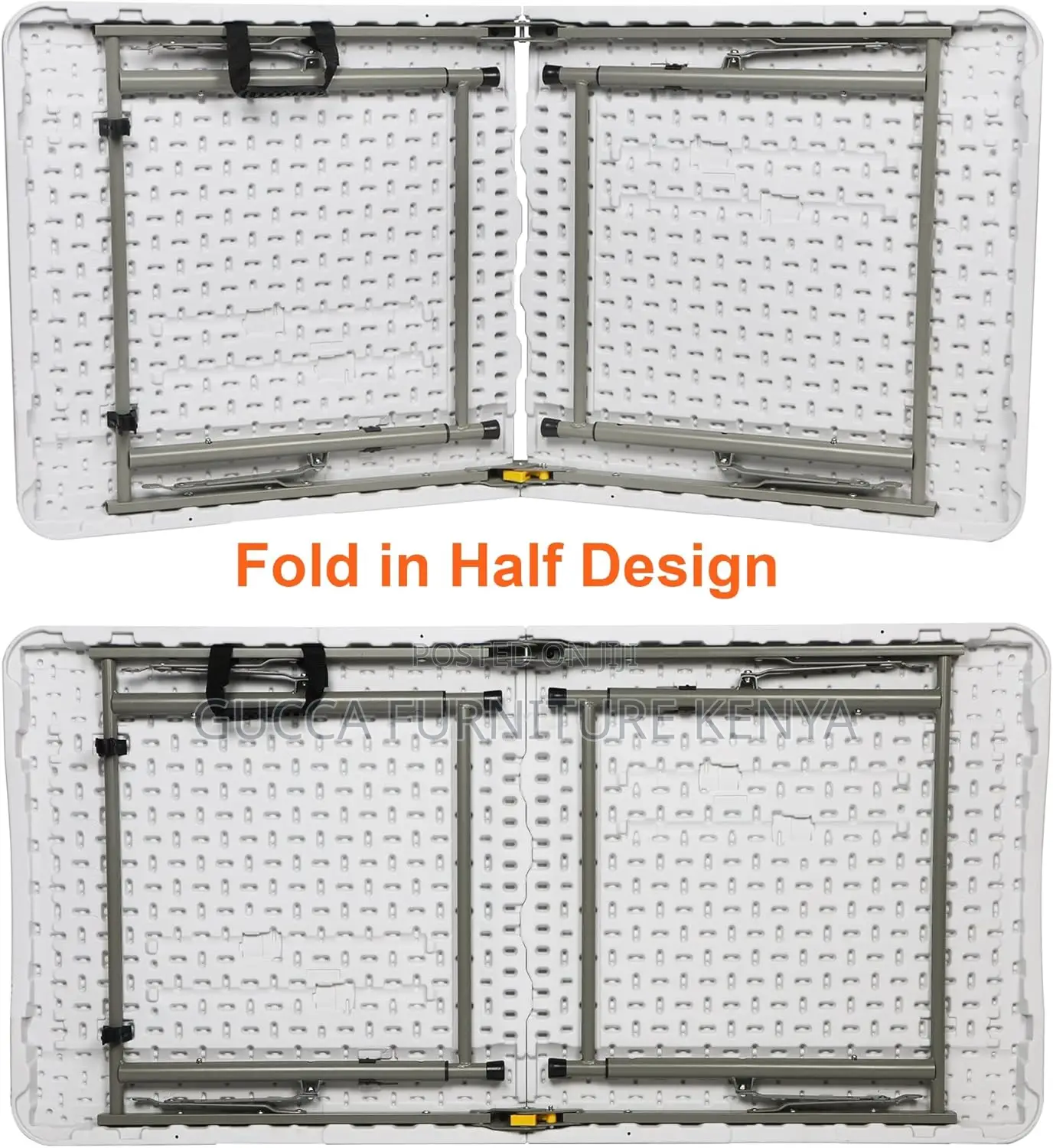 Dining Tables:Fold-in-Half Portable Plastic Home Diningtable