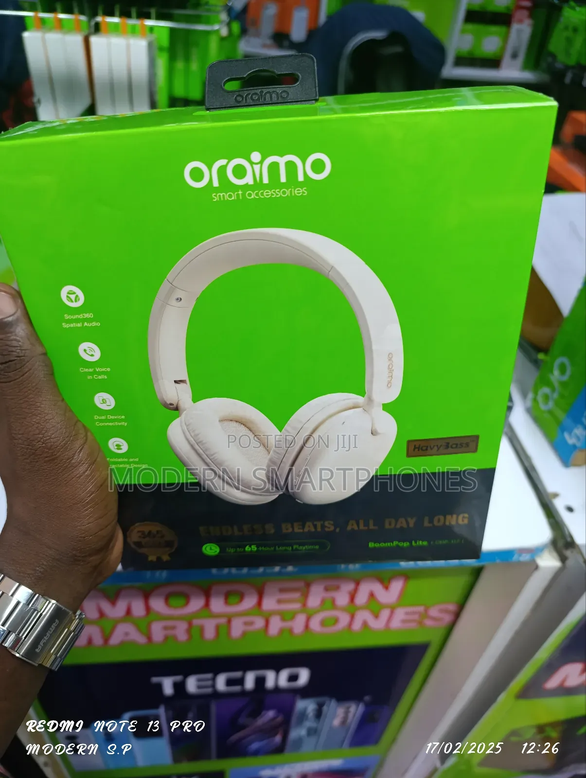 Oraimo Boompop Lite ENC Over-Ear Wireless Headphones