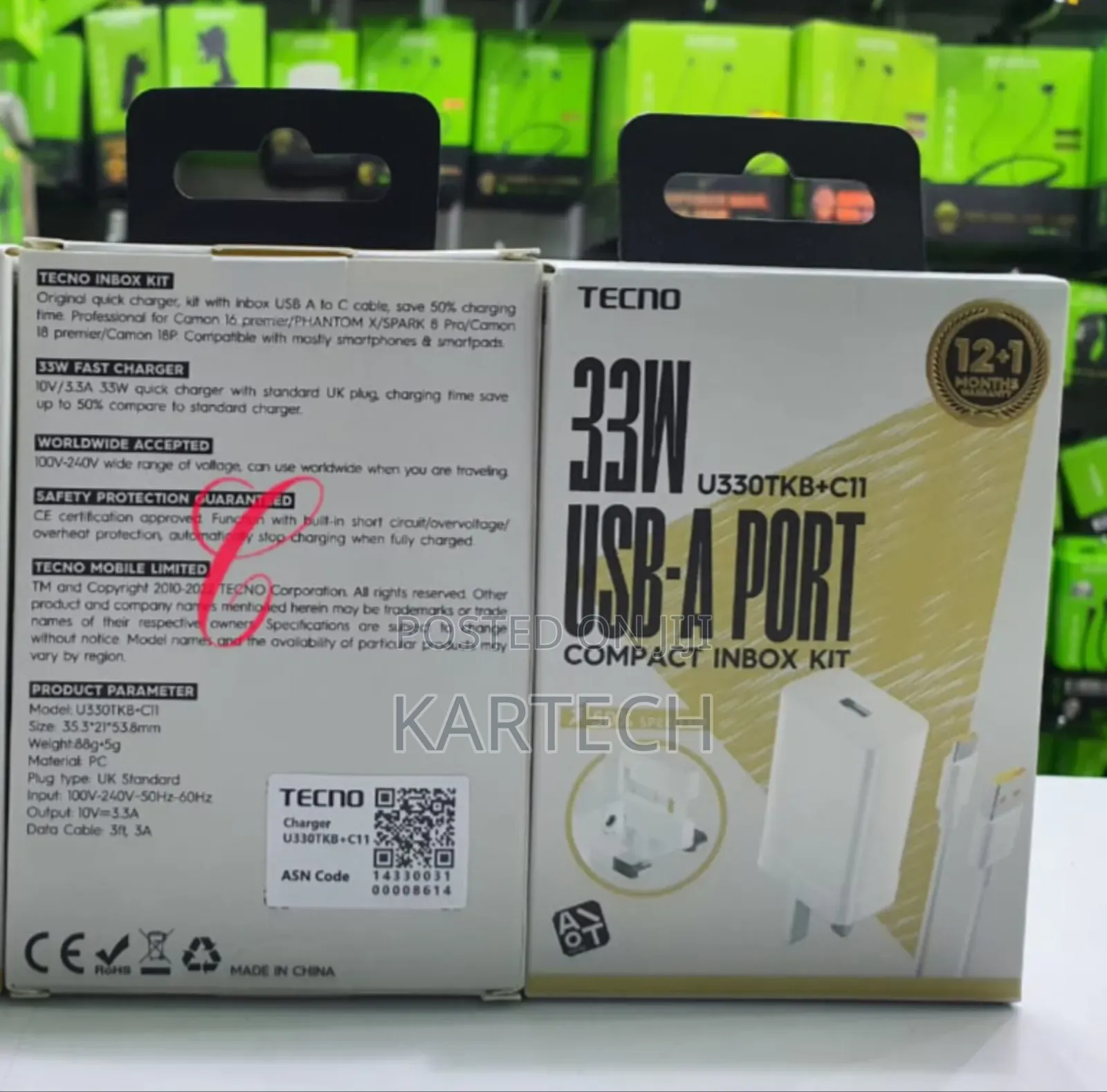 Tecno TCW-U330TKB+C11 33W Compact Charger