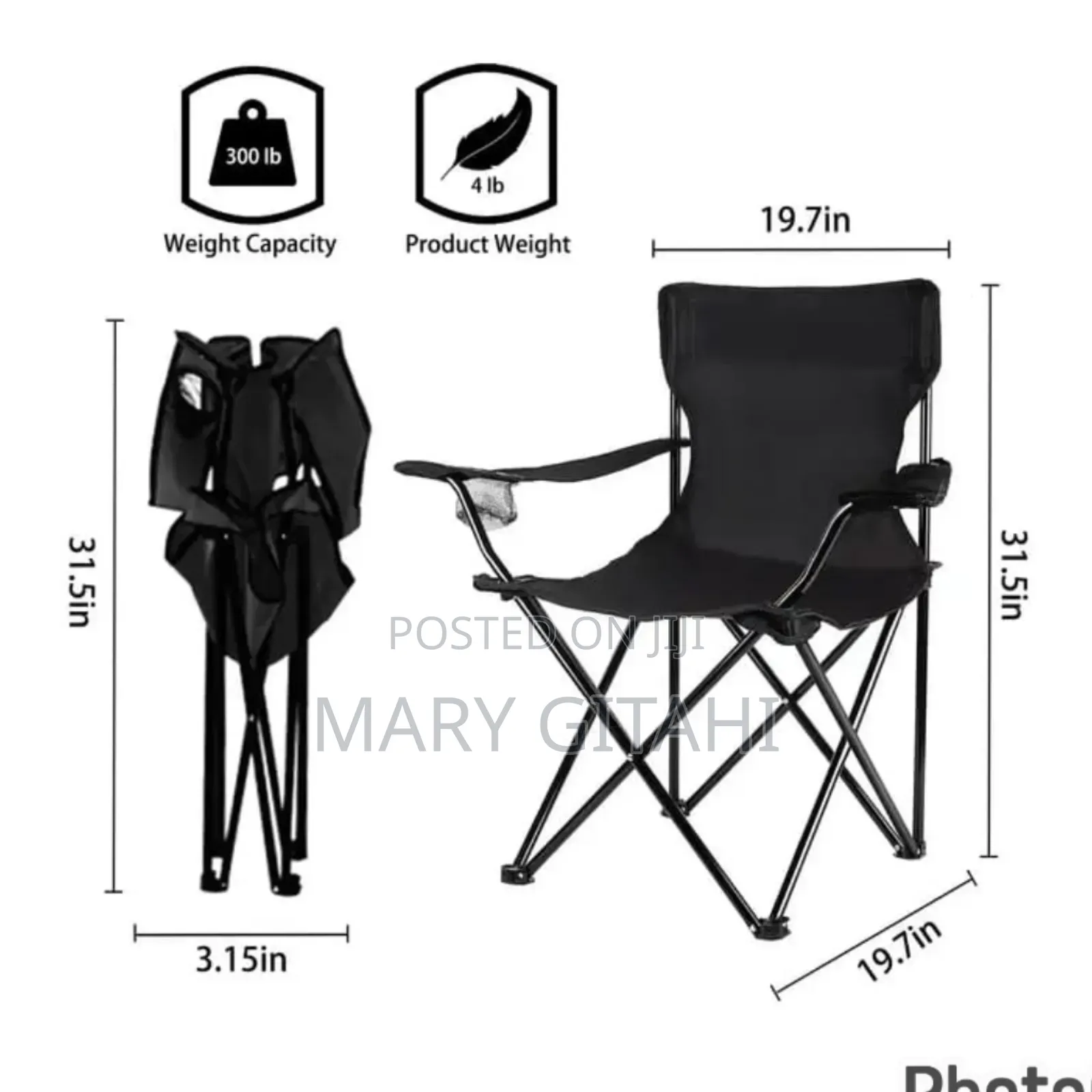 Portable and Foldable Camping Chair at 
Availlable Colours