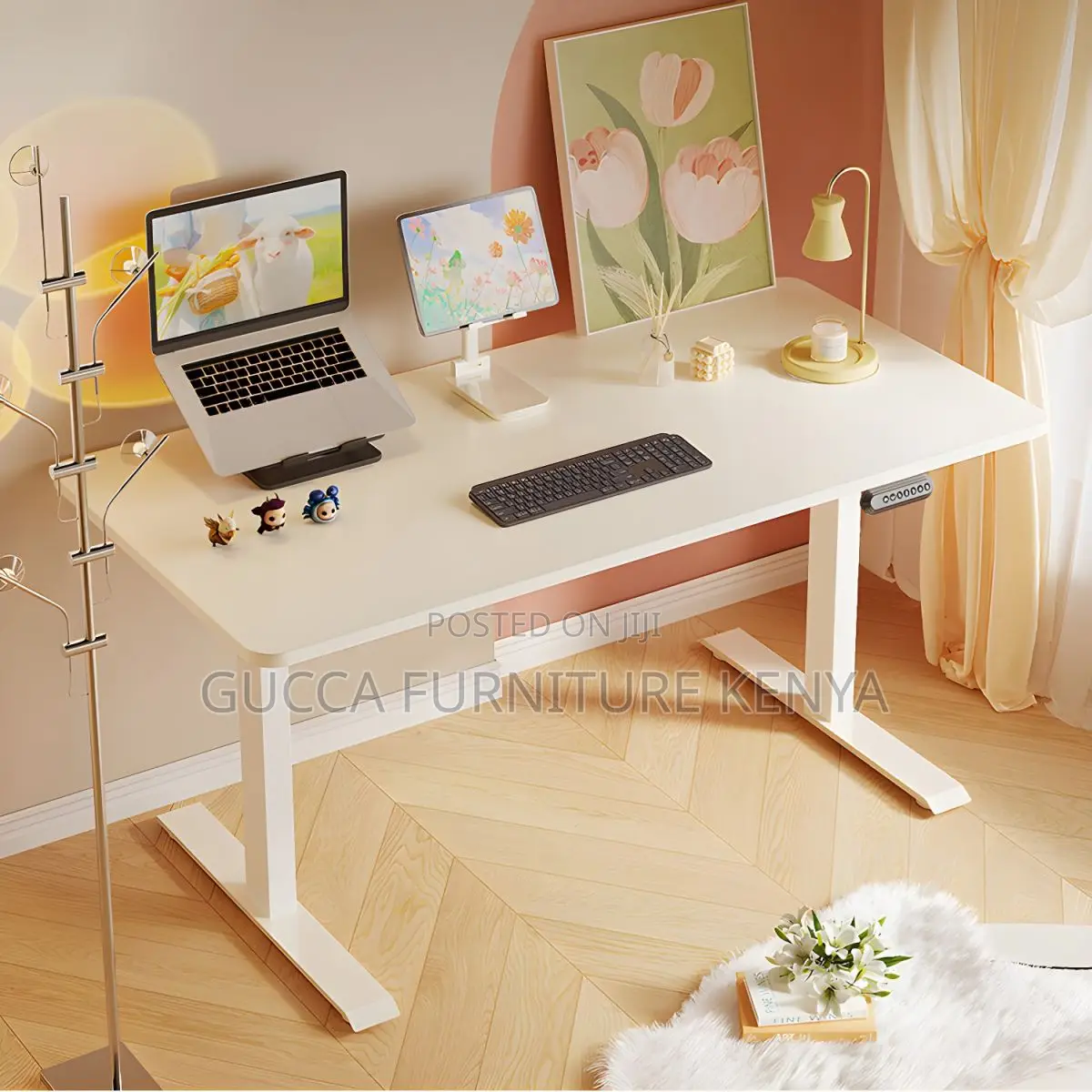 Office Tables:140cm Modern T-Base Electric Writing Desk