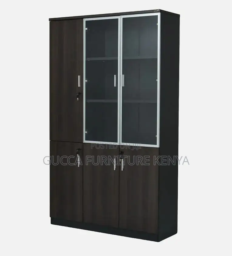 Cabinets: File Cabinet in Dark Brown Colour With 3 Doors