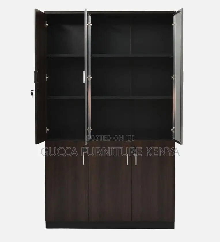 Cabinets: File Cabinet in Dark Brown Colour With 3 Doors
