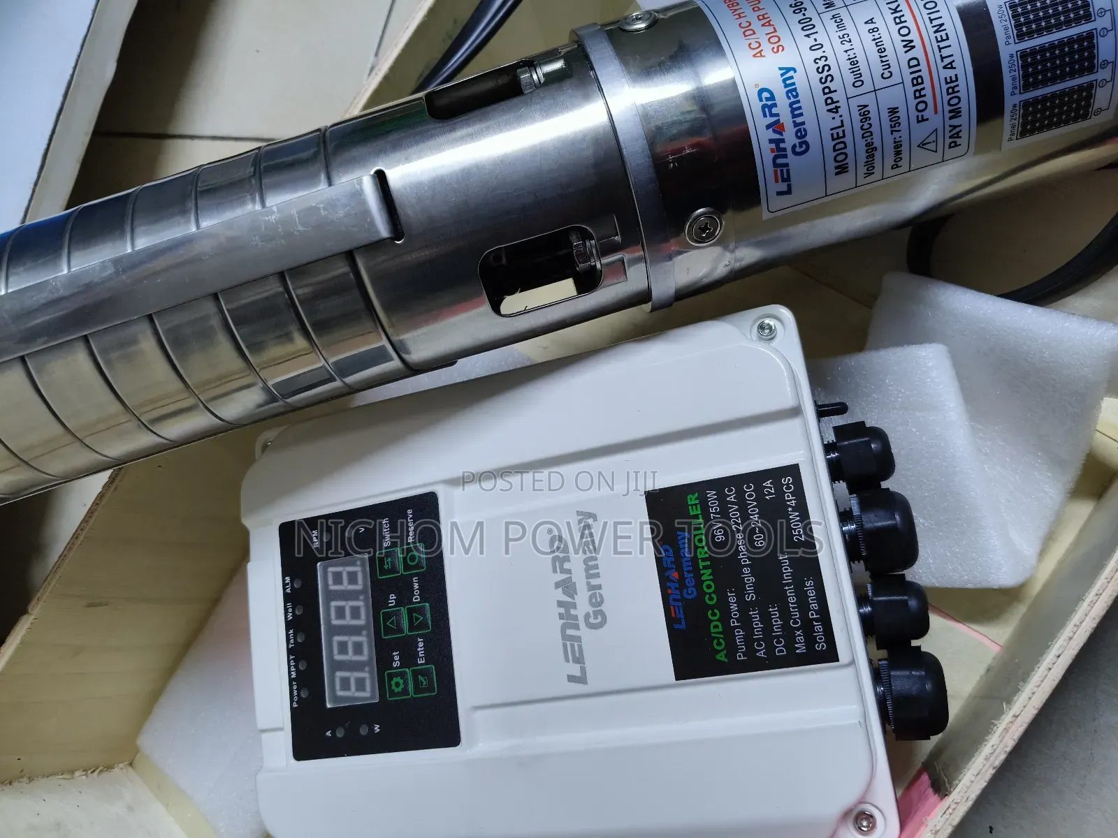 AC/DC Lenhard Submersible Solar Water Pump 96v 750watts 100m