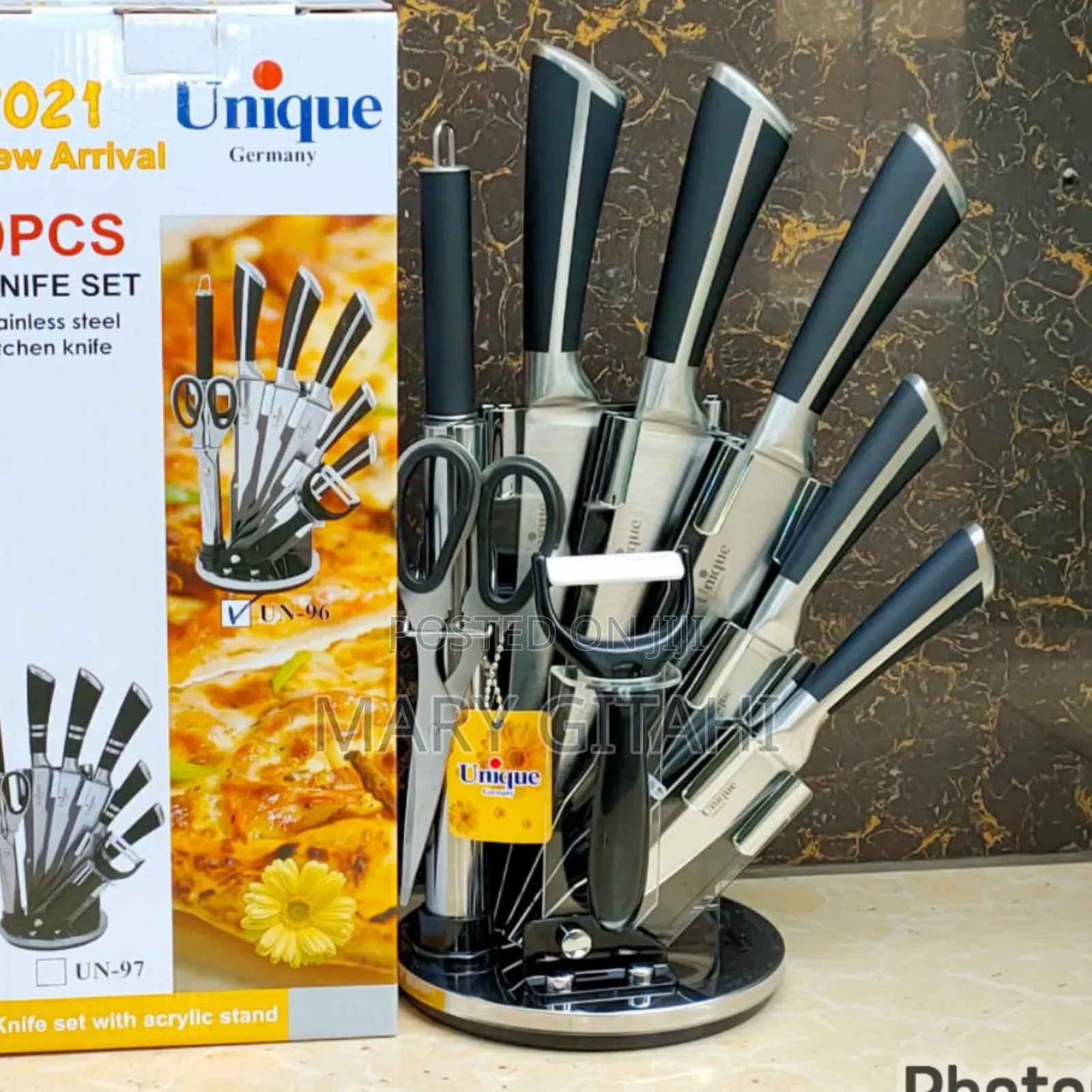 Unique Knife Set Black and Silver Colours Only