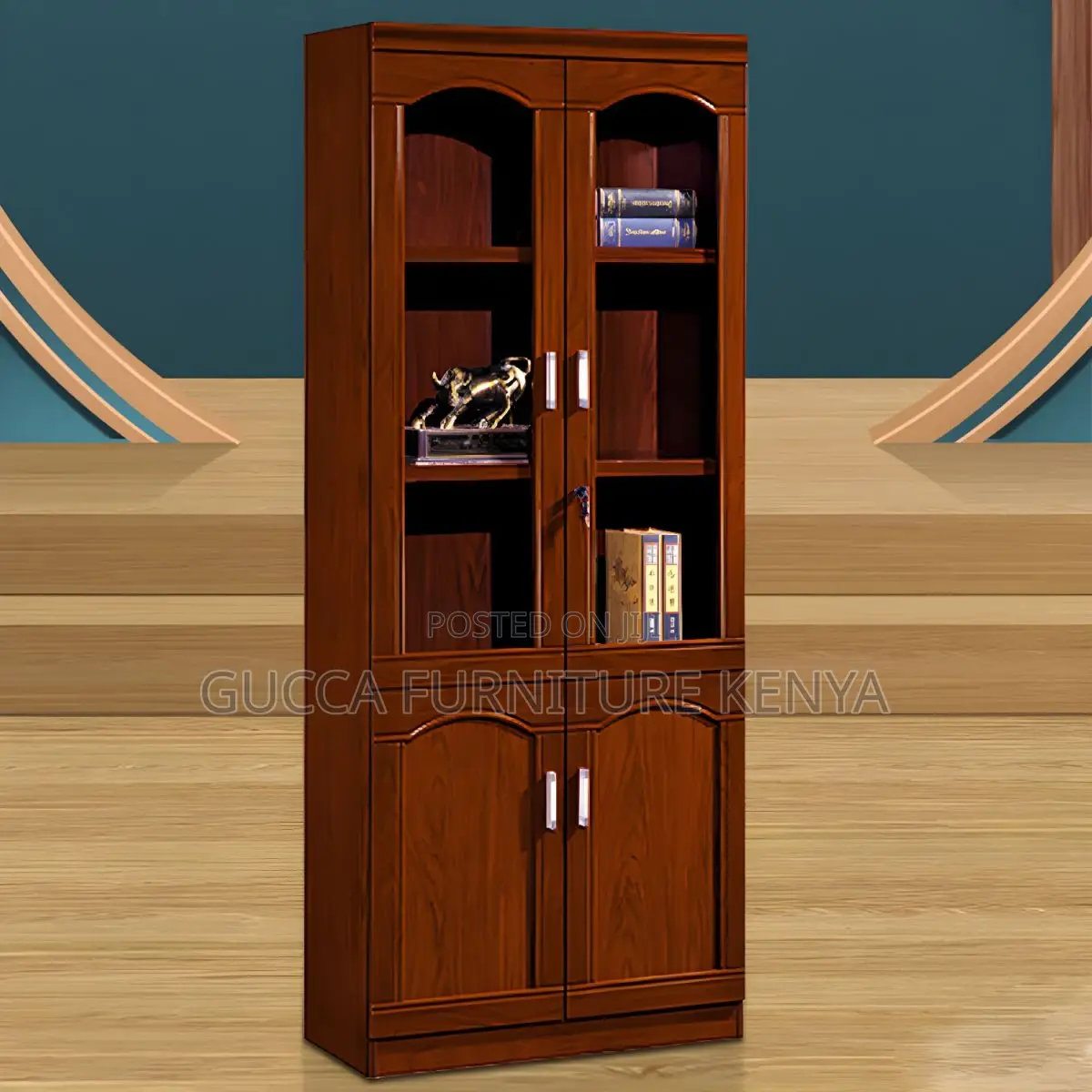 Cabinets:Brown Engineered Wood Vertical Shelf Bookcase