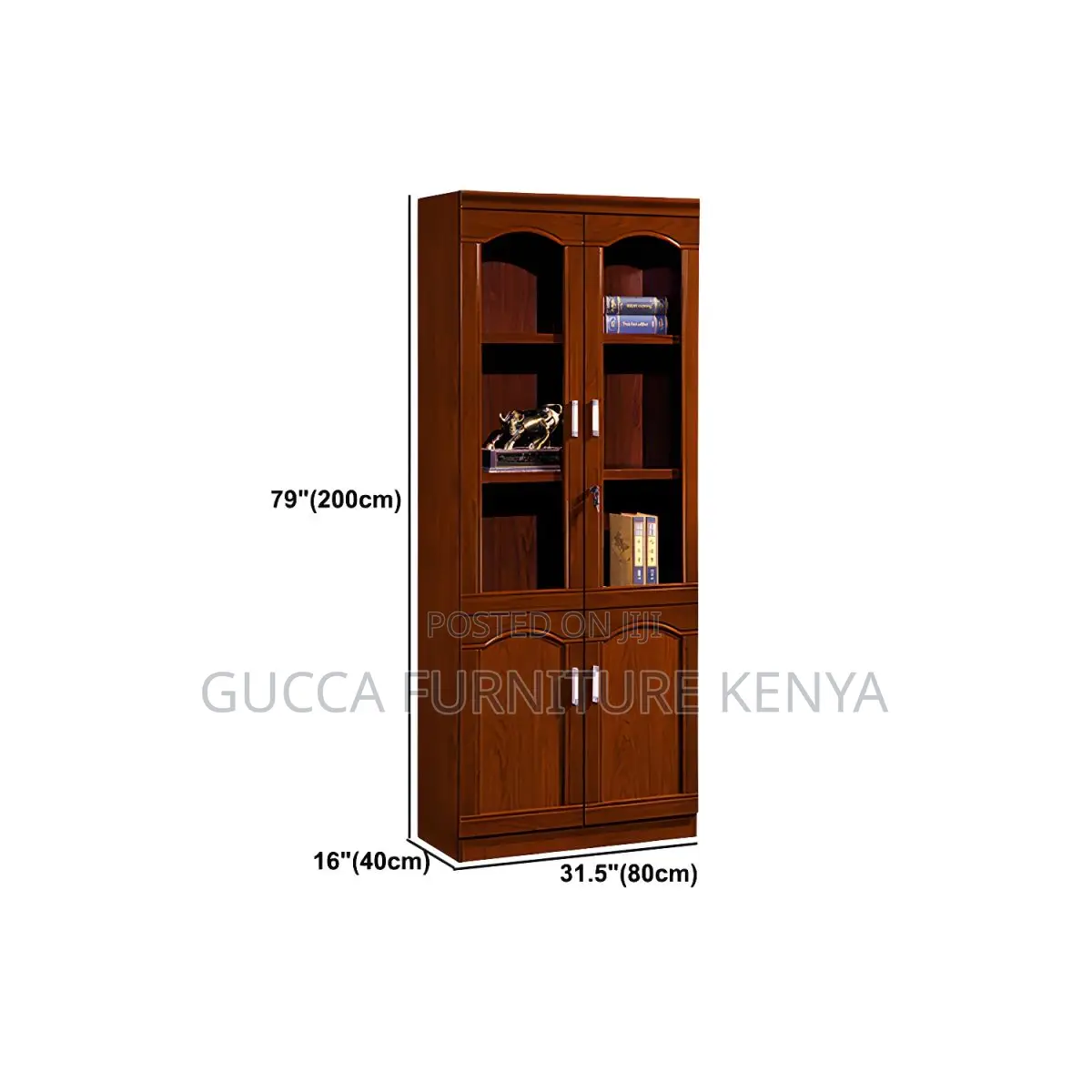Cabinets:Brown Engineered Wood Vertical Shelf Bookcase