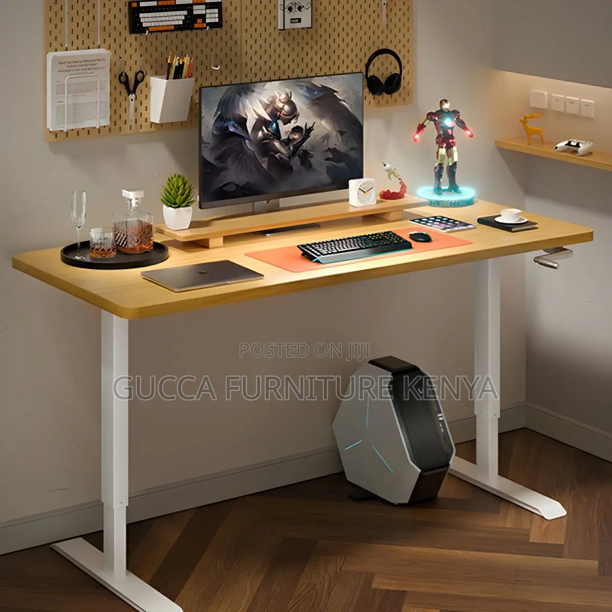 Office Tables:140cm Converter T-Shape Electric Office Desk