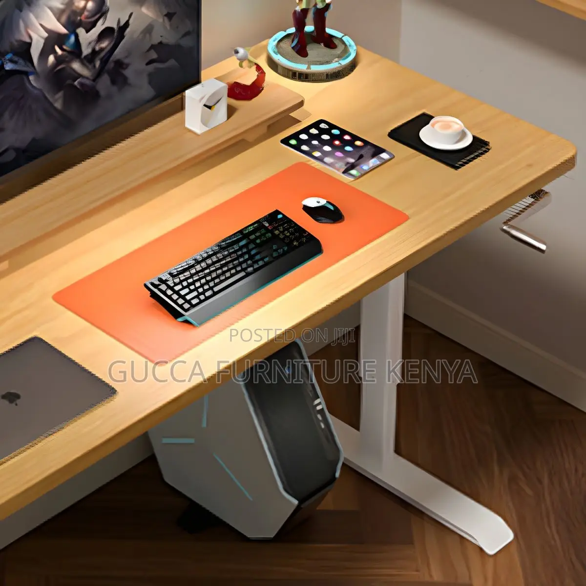 Office Tables:140cm Converter T-Shape Electric Office Desk