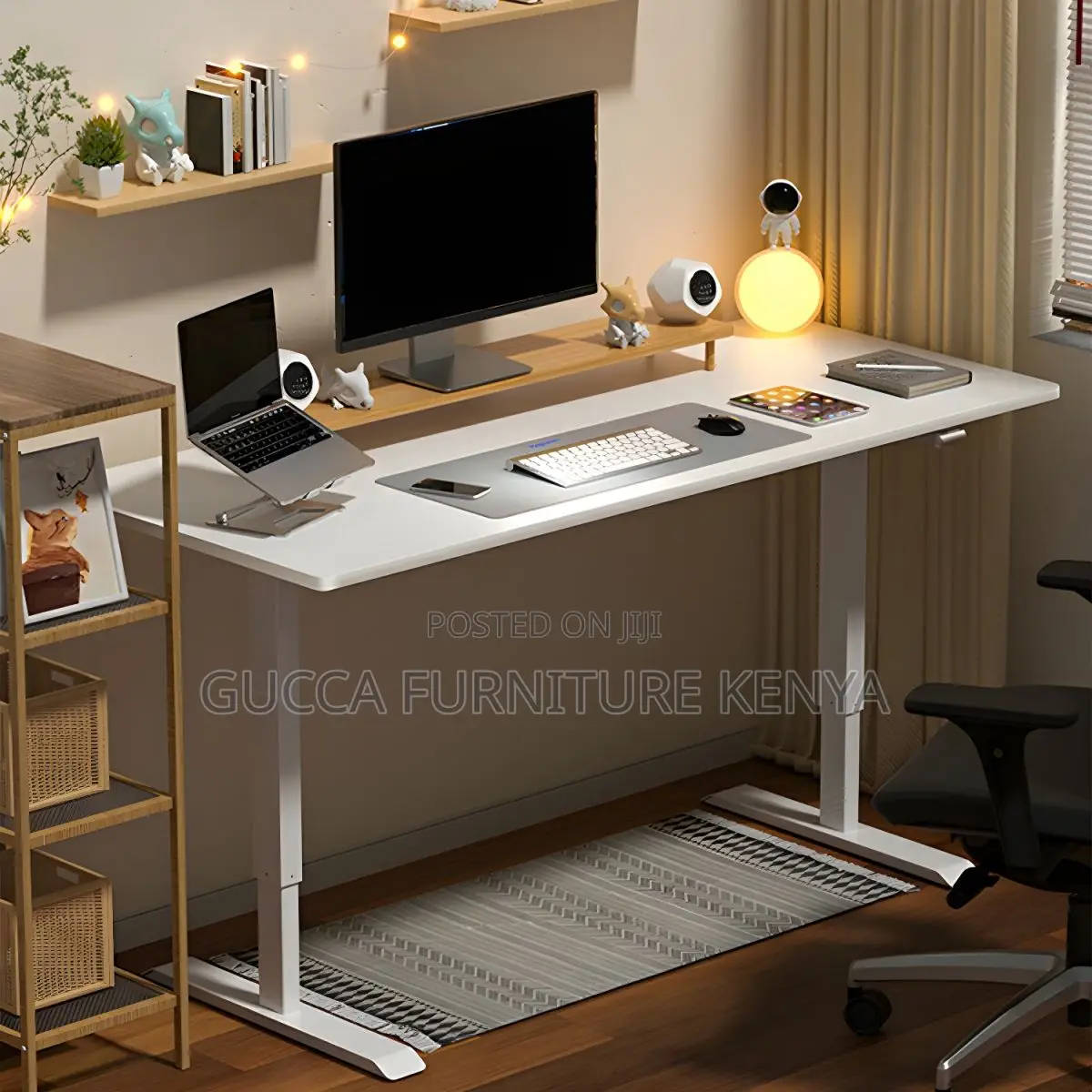 Office Tables:140cm Converter T-Shape Electric Office Desk