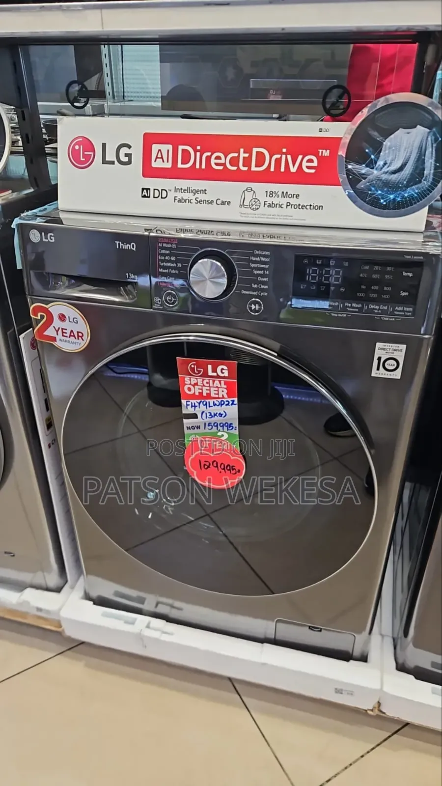 Lg F0l9dyp2s Front Load Washing Machine, 15kg -Turbowash