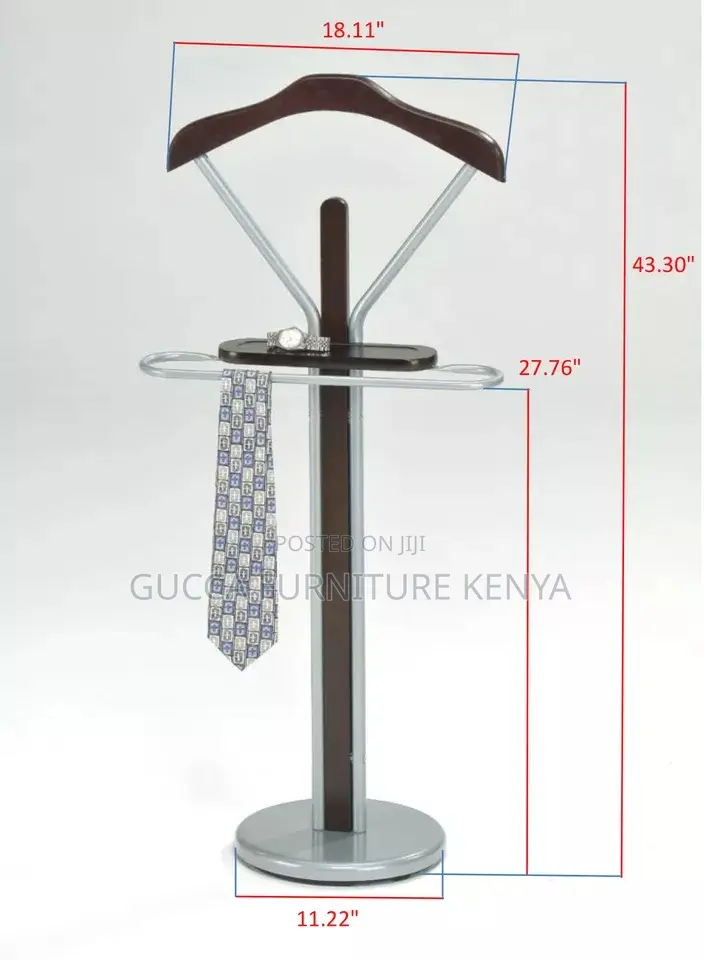 Hangers:Mahogany Office Suit Valet Rack Stand Organizer