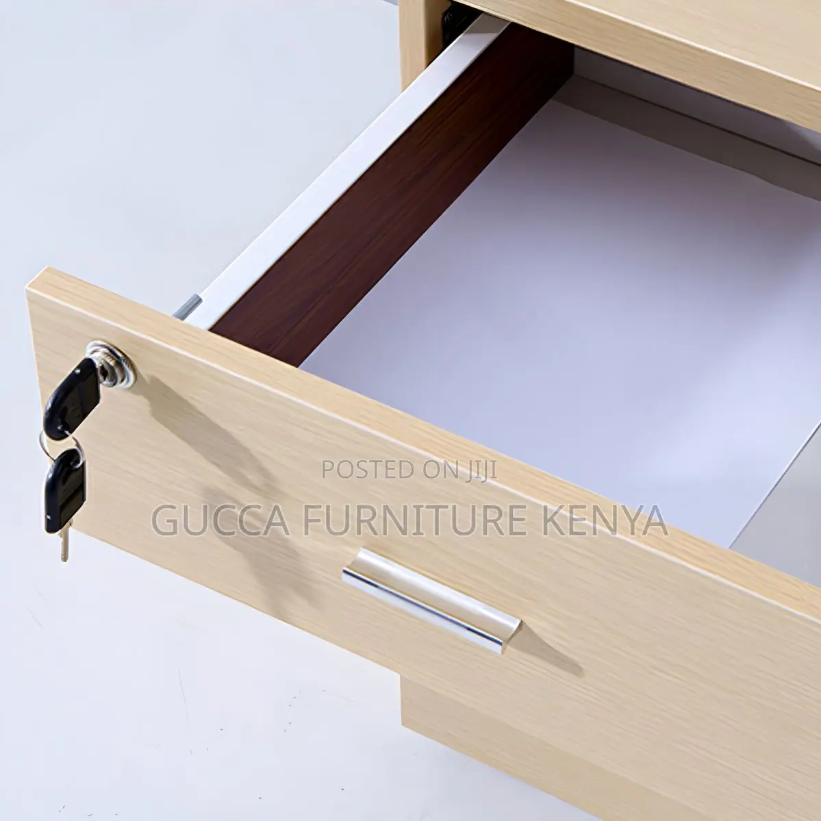 Cabinets: 3-Drawer Contemporary Wooden Pedestal Sideboard