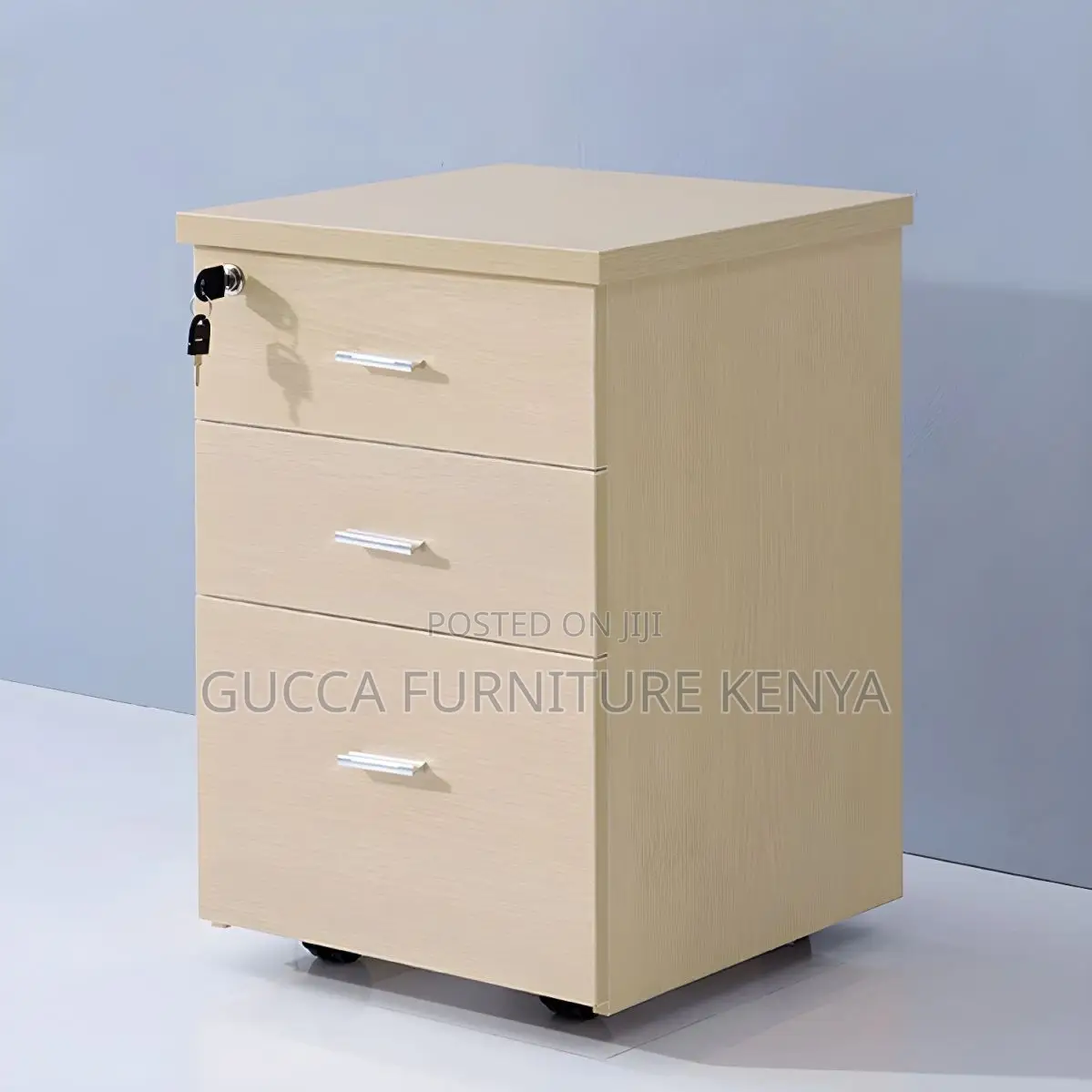 Cabinets: 3-Drawer Contemporary Wooden Pedestal Sideboard