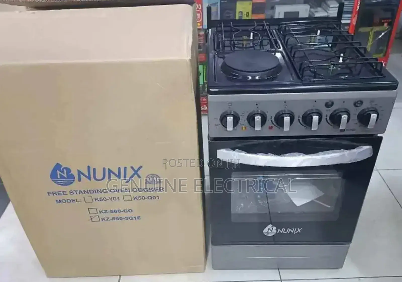 Nunix Cooker 3 Gas 1 Electric Burner Standing Cooker