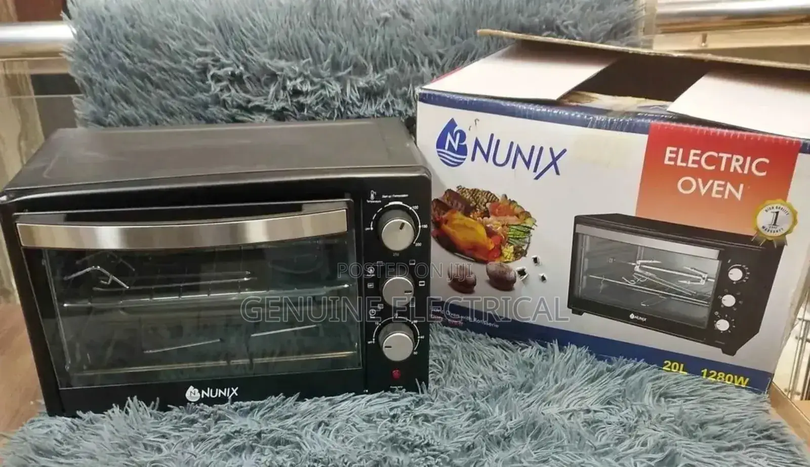 Nunix 20L Electric Oven With Grill (3 Knobs) With Rotisserie