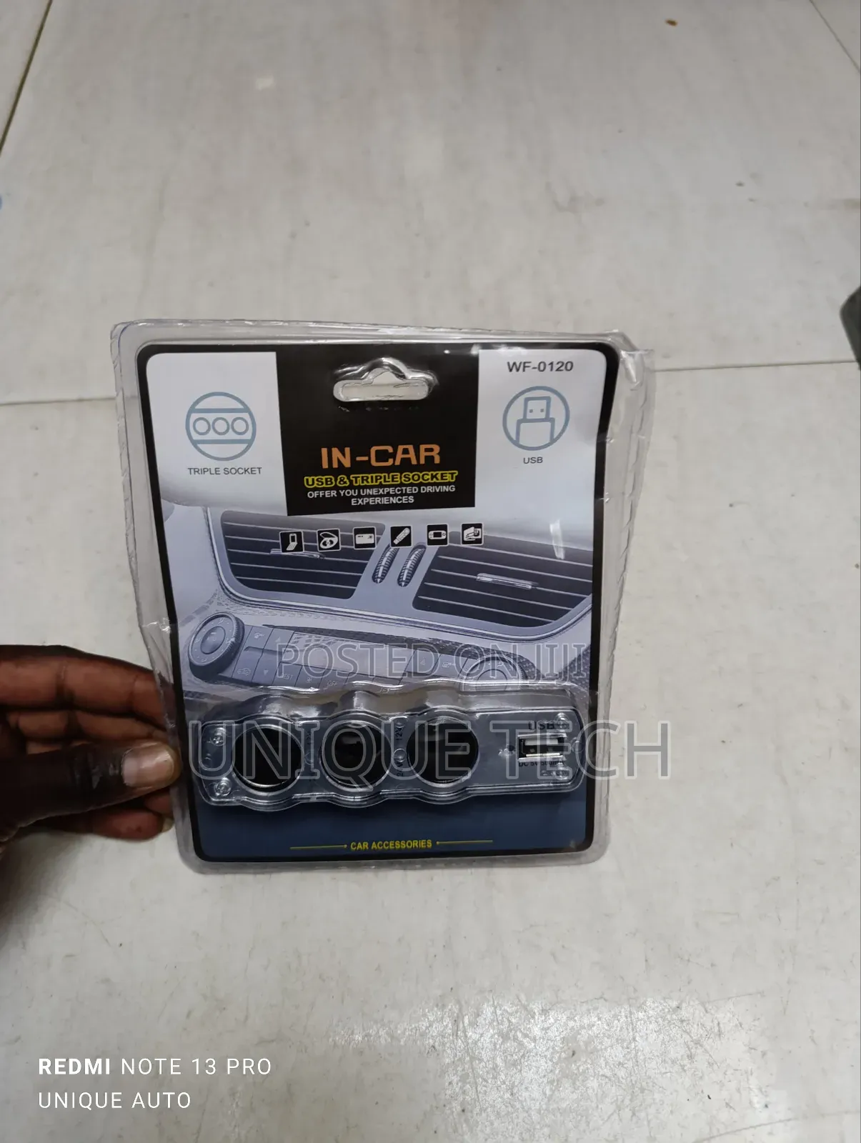 3 in 1 Car Charger With 1 USB 3 Cigarette Lighter Extension