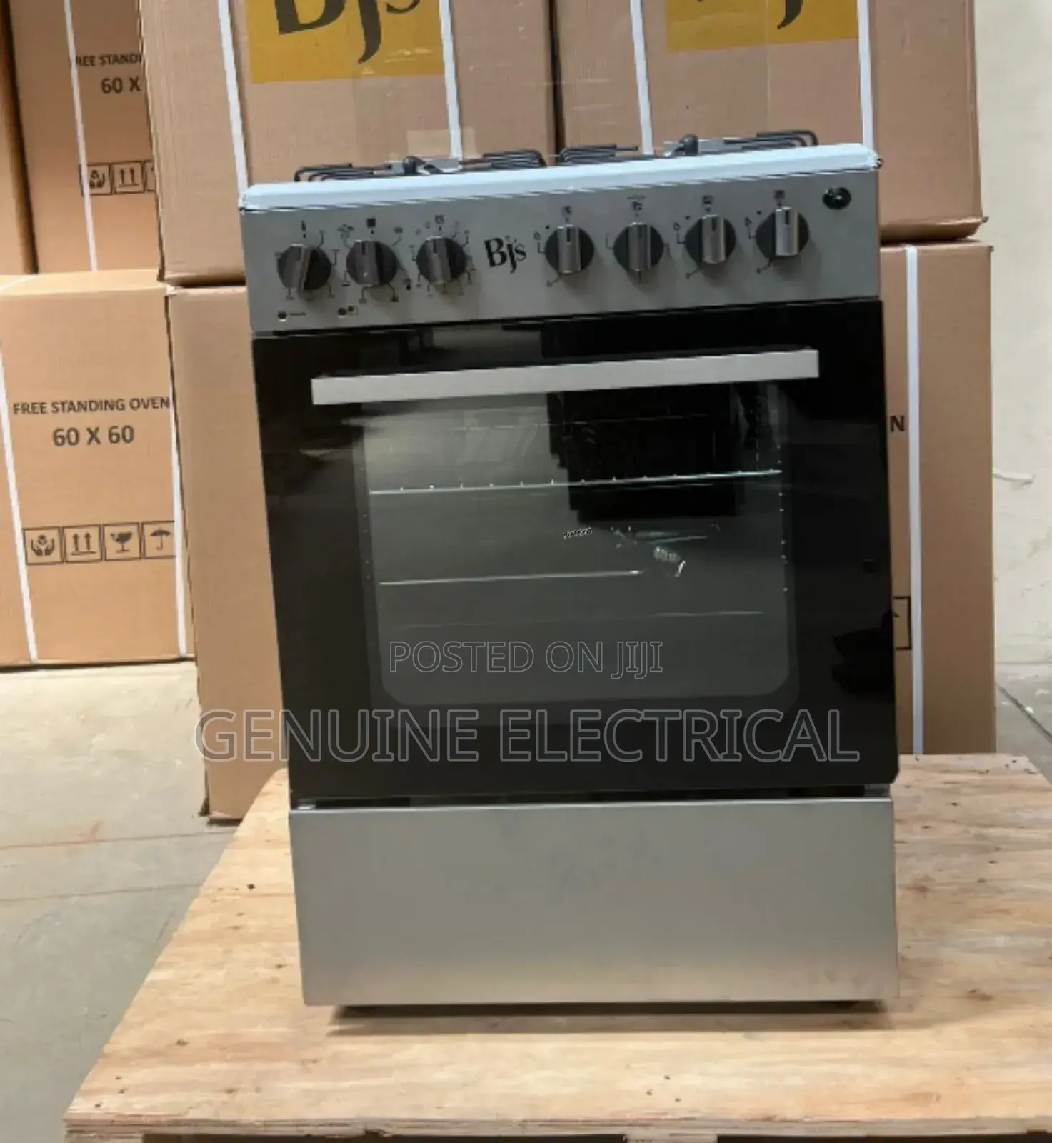 Grey BJS 60X60 3-Gas+1 Hot Plate Plus Turbo-Fan Tg/Ht
