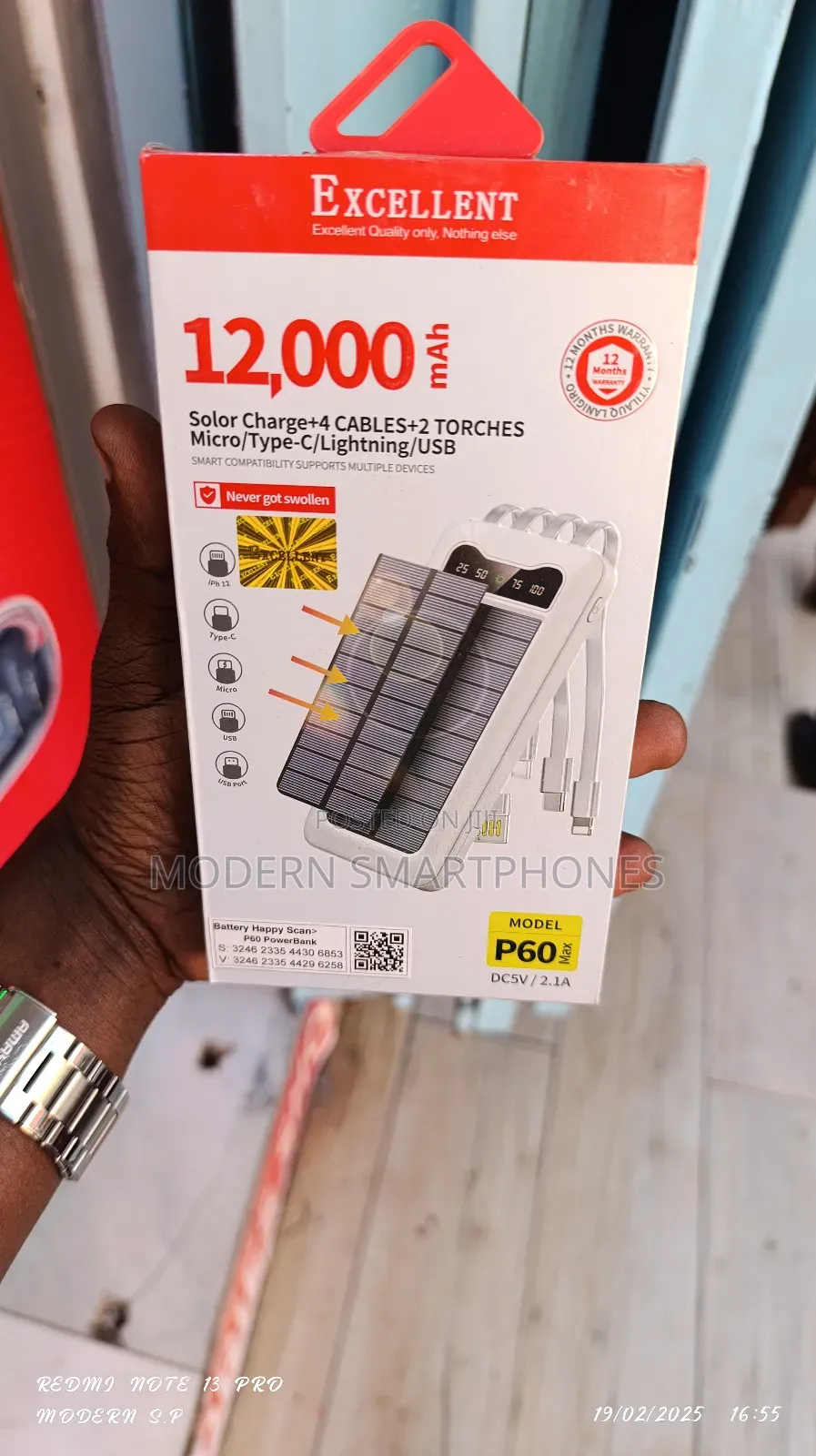 Excellent P60 12000mah Potable Powerbank