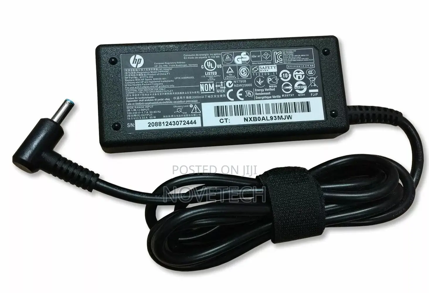 Hp Elitebook Blue Pin Tip 65w 19.5v 3.33a Laptop Charger