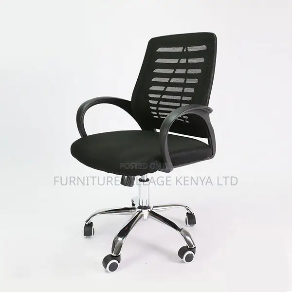 Office Chairs; High-Back Office Executive Seat in Black