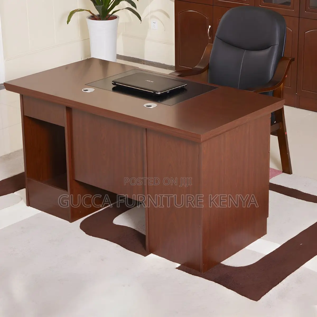 Office Tables:120cm Executive Heritage Brown Office Desk