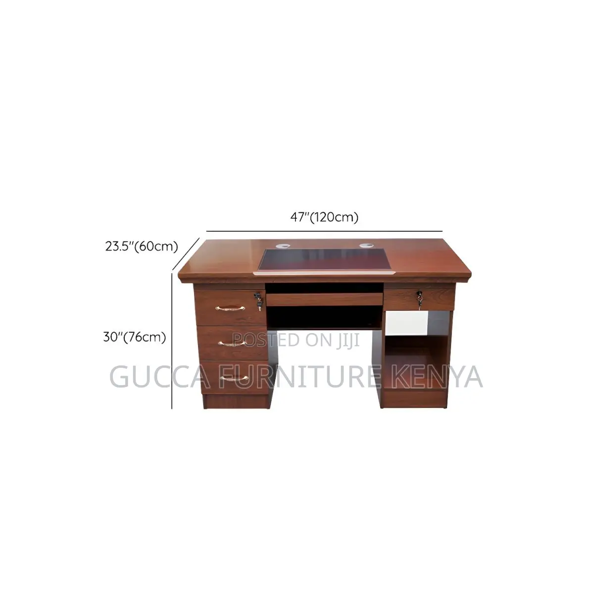 Office Tables:120cm Executive Heritage Brown Office Desk