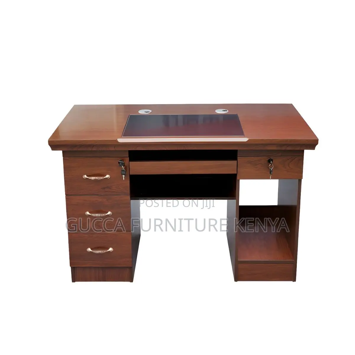 Office Tables:120cm Executive Heritage Brown Office Desk