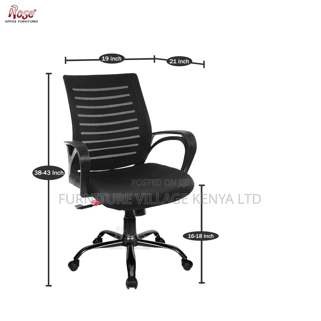 Office Chair: Mid-Back Swivel Black Computer Chair