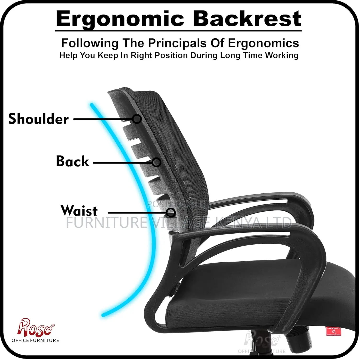Office Chair: Mid-Back Swivel Black Computer Chair
