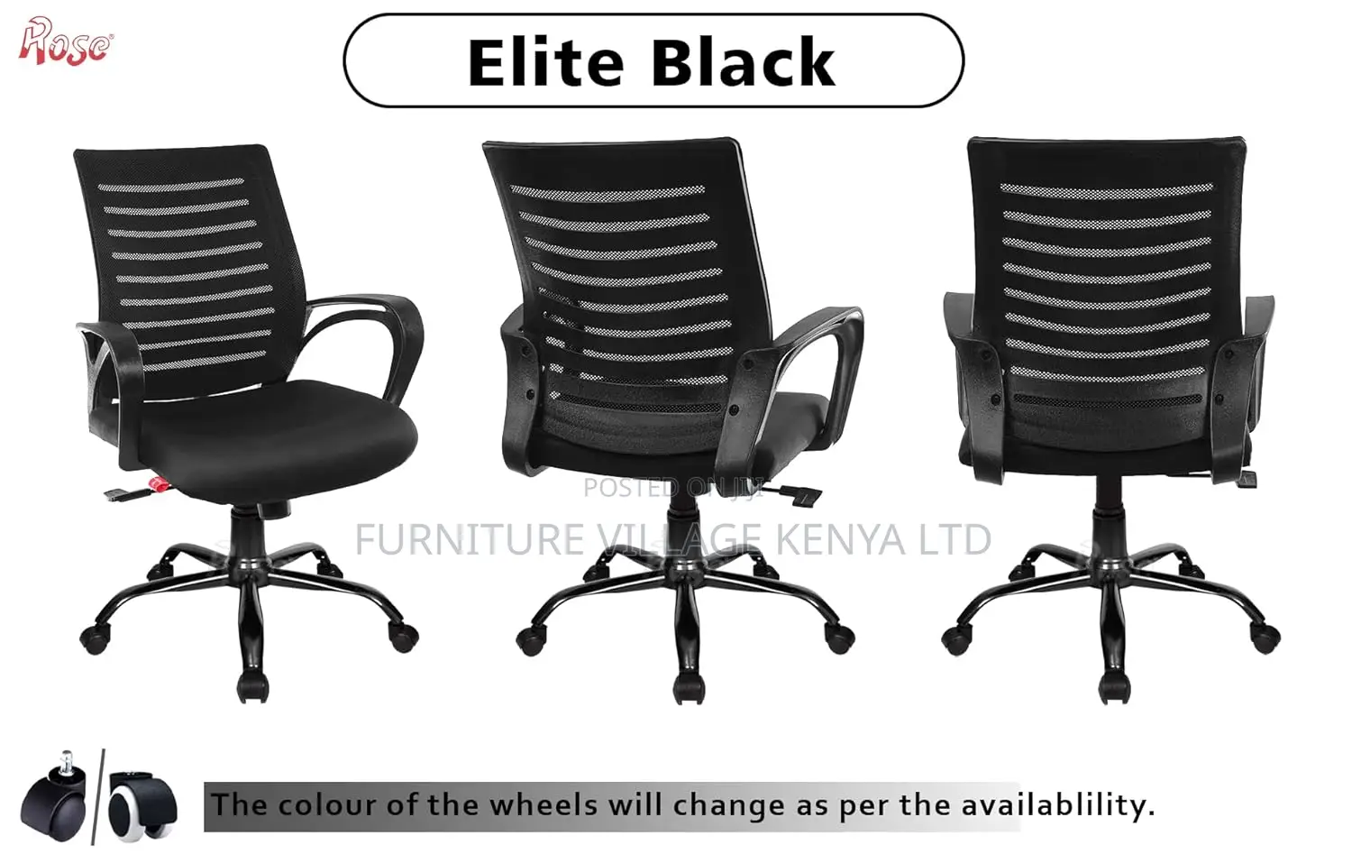 Office Chair: Mid-Back Swivel Black Computer Chair