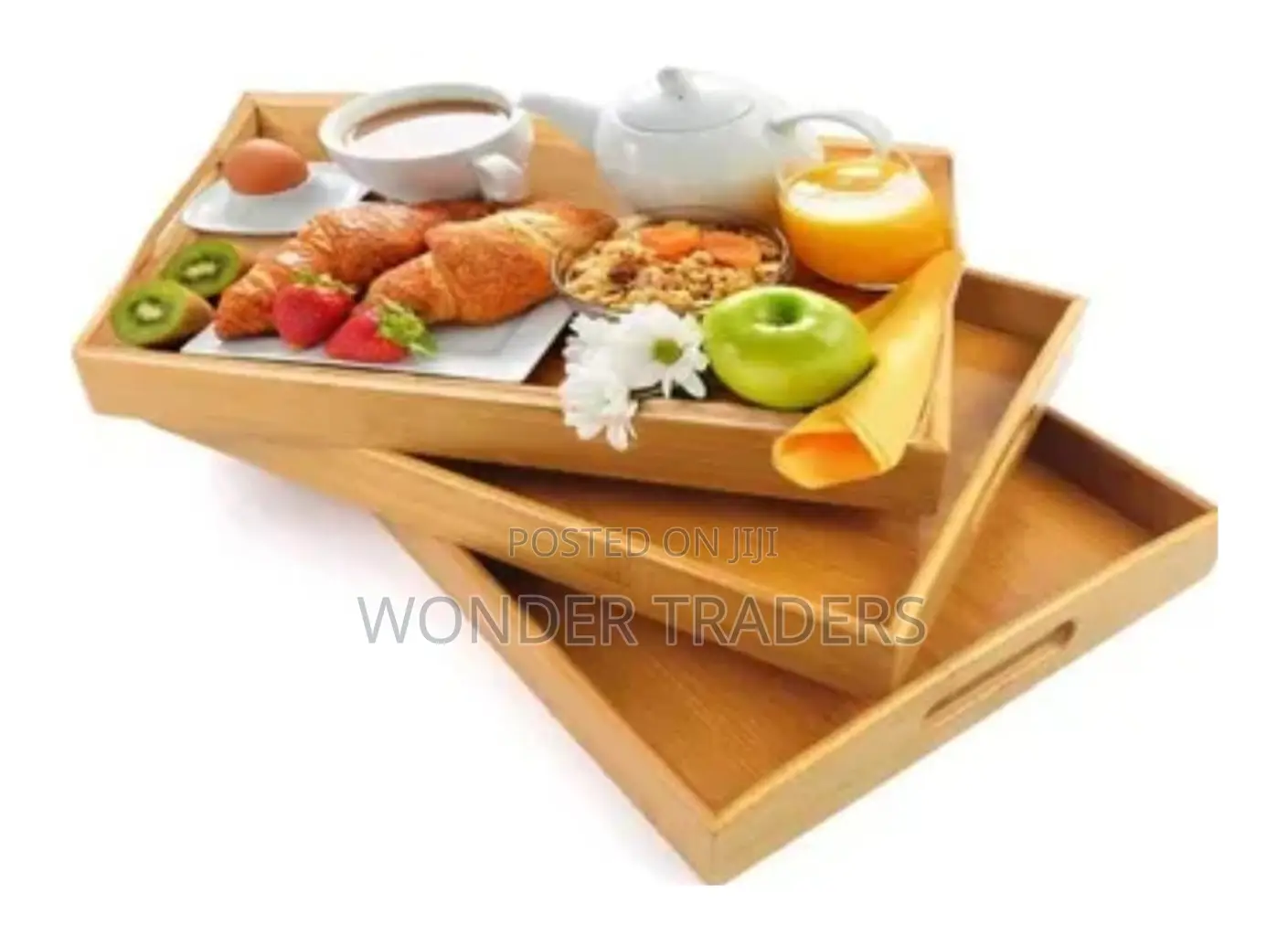 3pcs Wooden Bamboo Trays