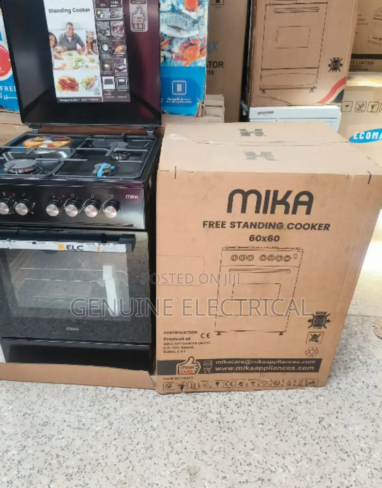 60*60 Mika 3gas +1electric Free Standing Gas Cooker M/G