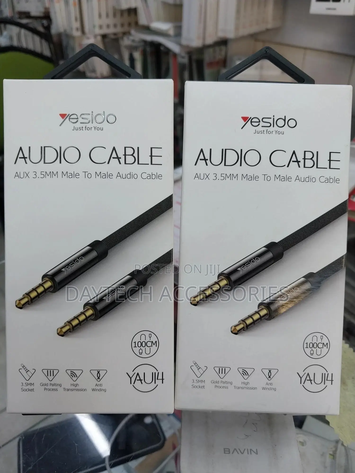Yesido Aux 3.5mm Male to Male Audio Cable Black