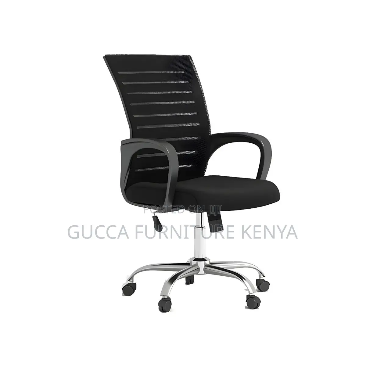 Office Chairs:Black Mesh Conference Microfiber Office Chair