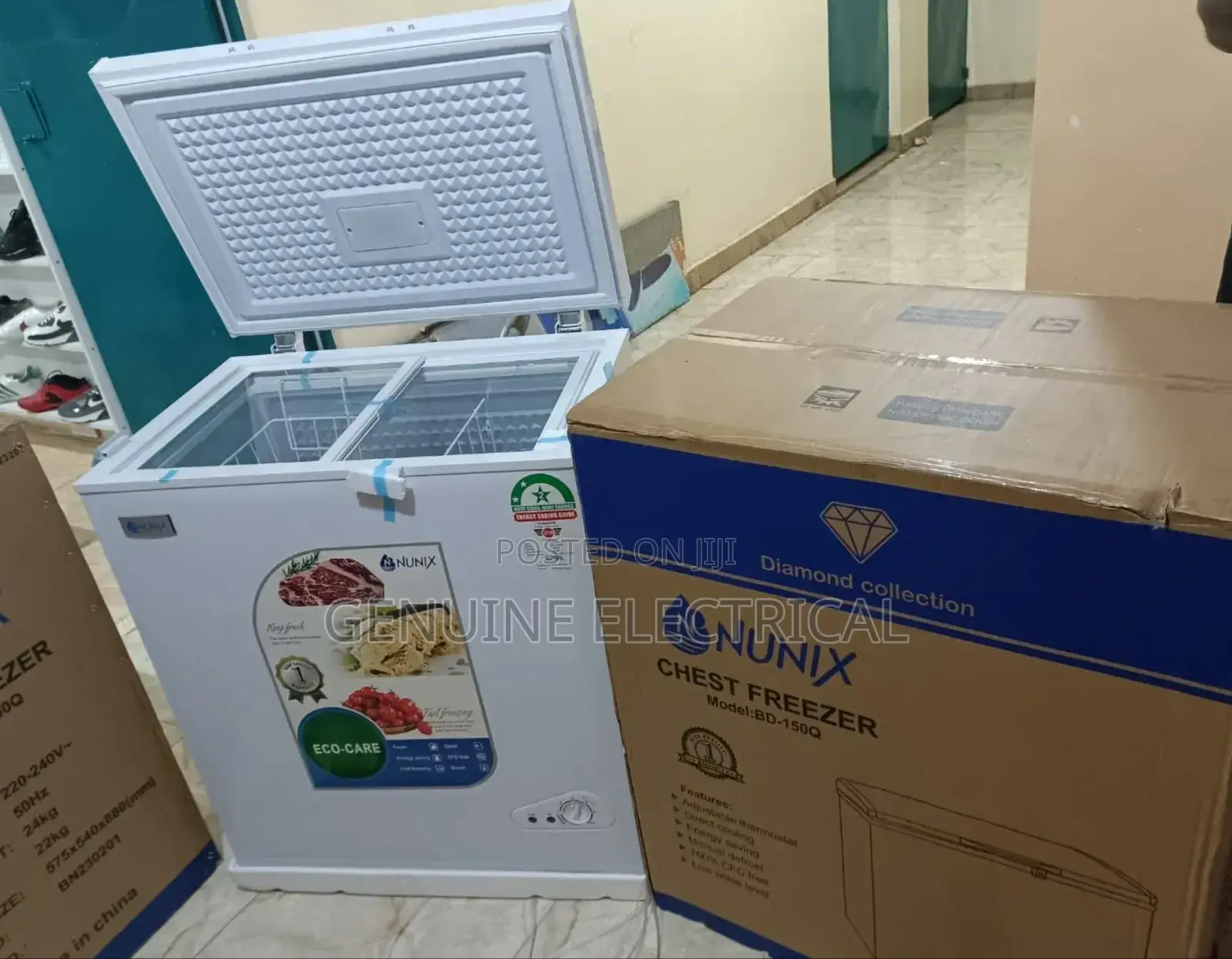 White Single Door 150 Litres Chest Freezer Nunix Bd-150q