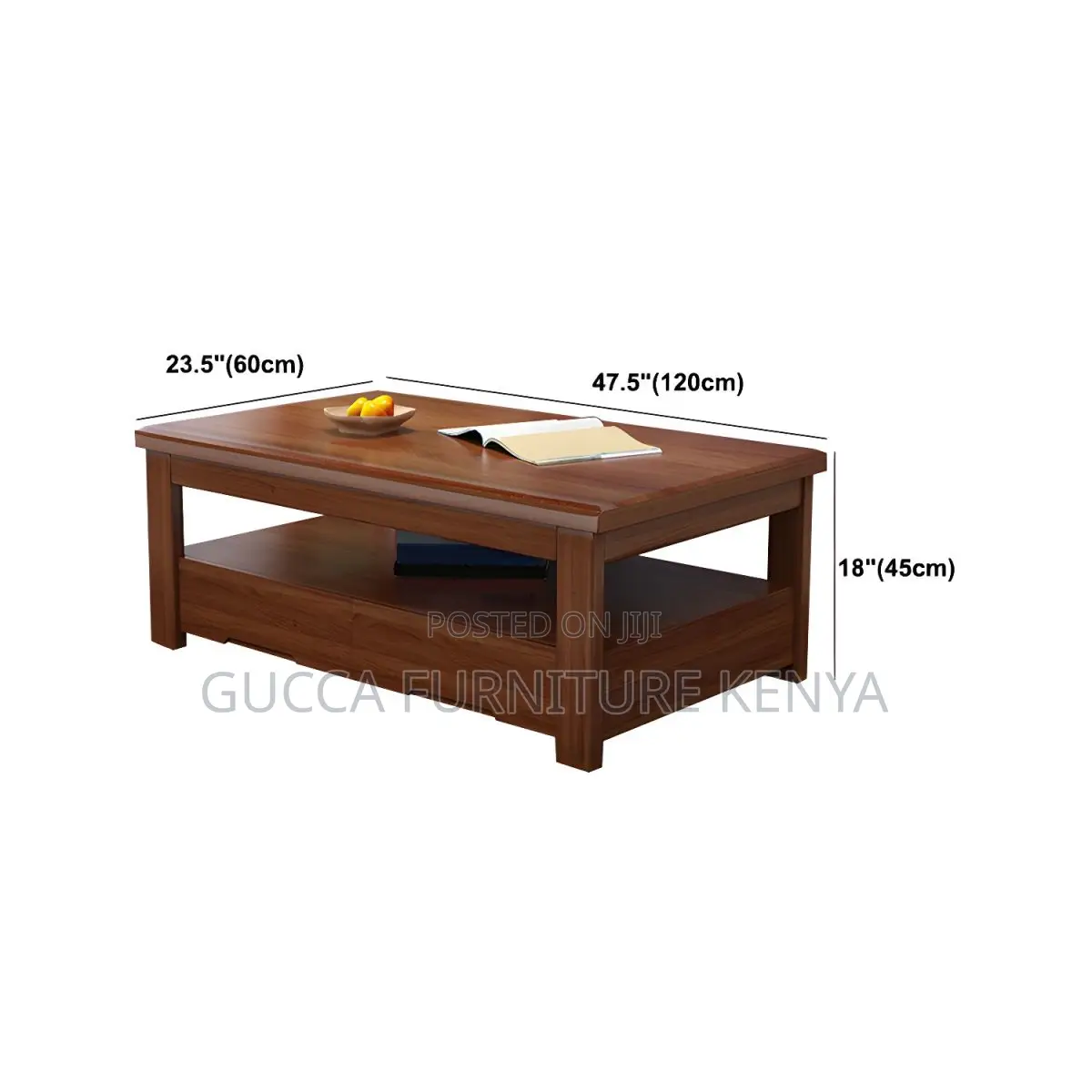 Coffee Tables:4-Legged Mahogany Wood 120cm Coffee Table