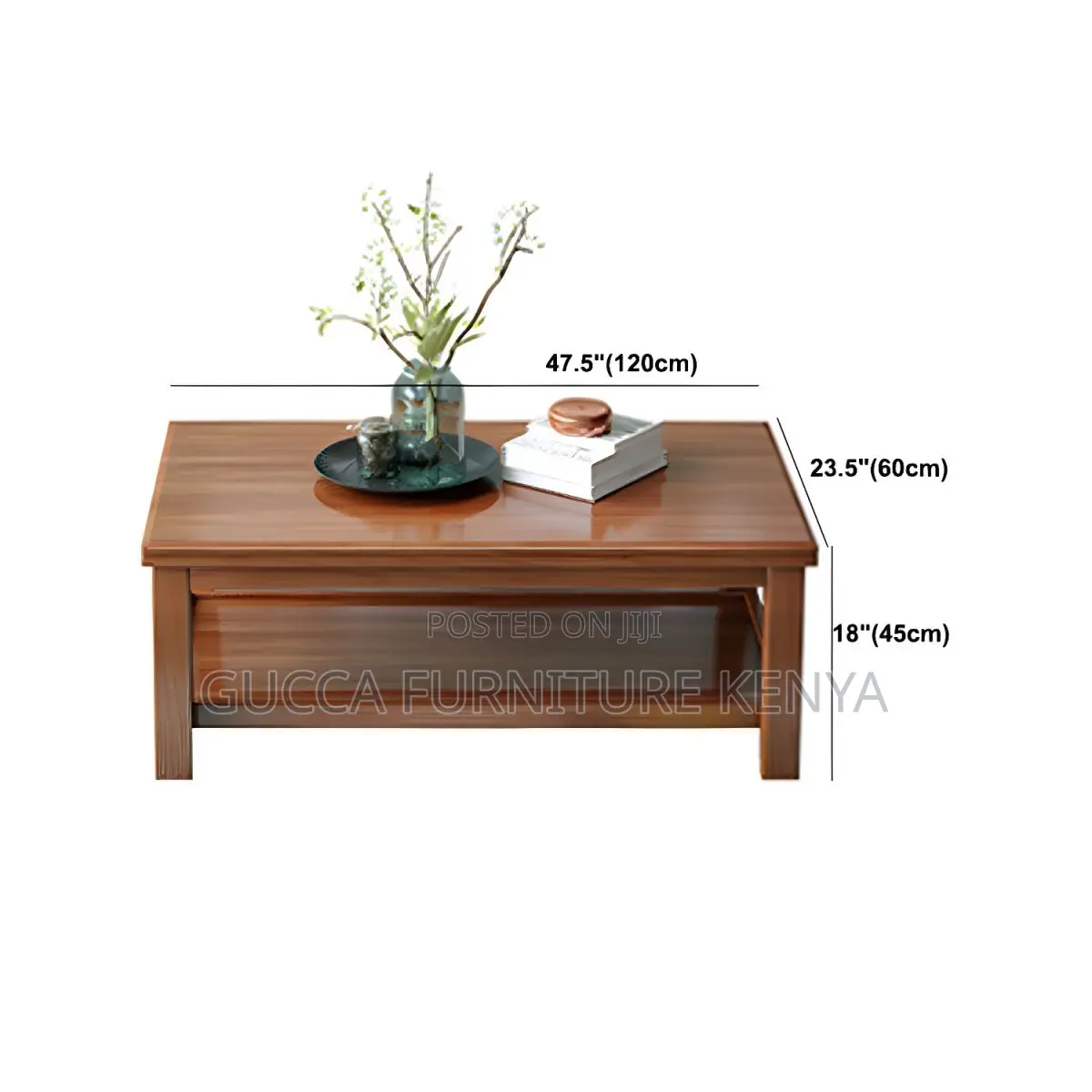 Coffee Tables:4-Legged Mahogany Wood 120cm Coffee Table
