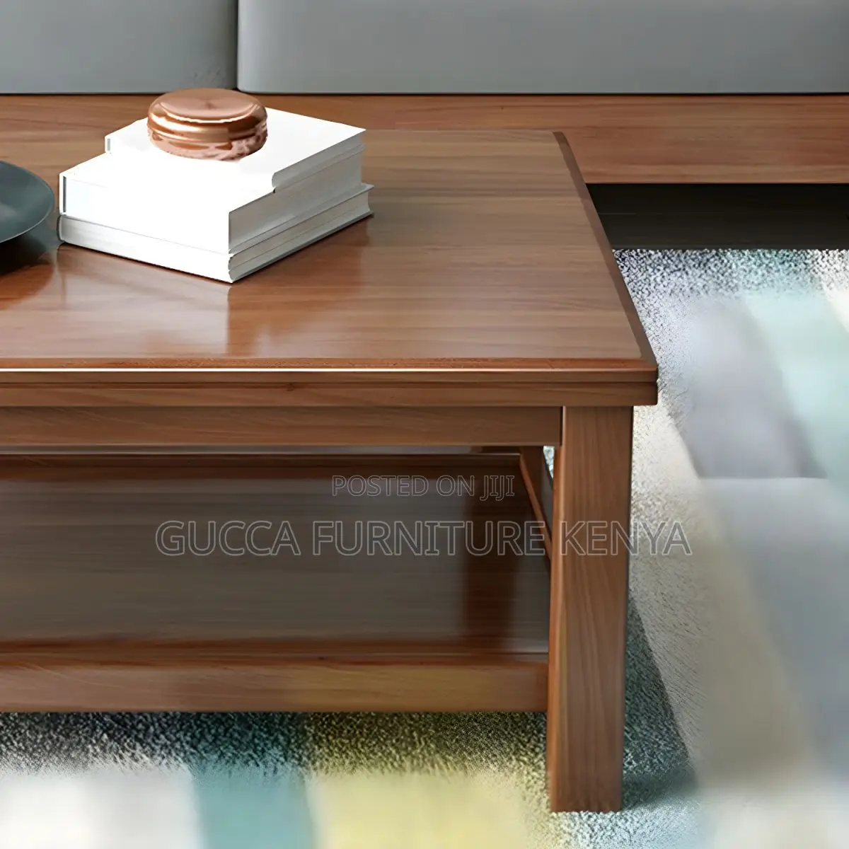 Coffee Tables:4-Legged Mahogany Wood 120cm Coffee Table
