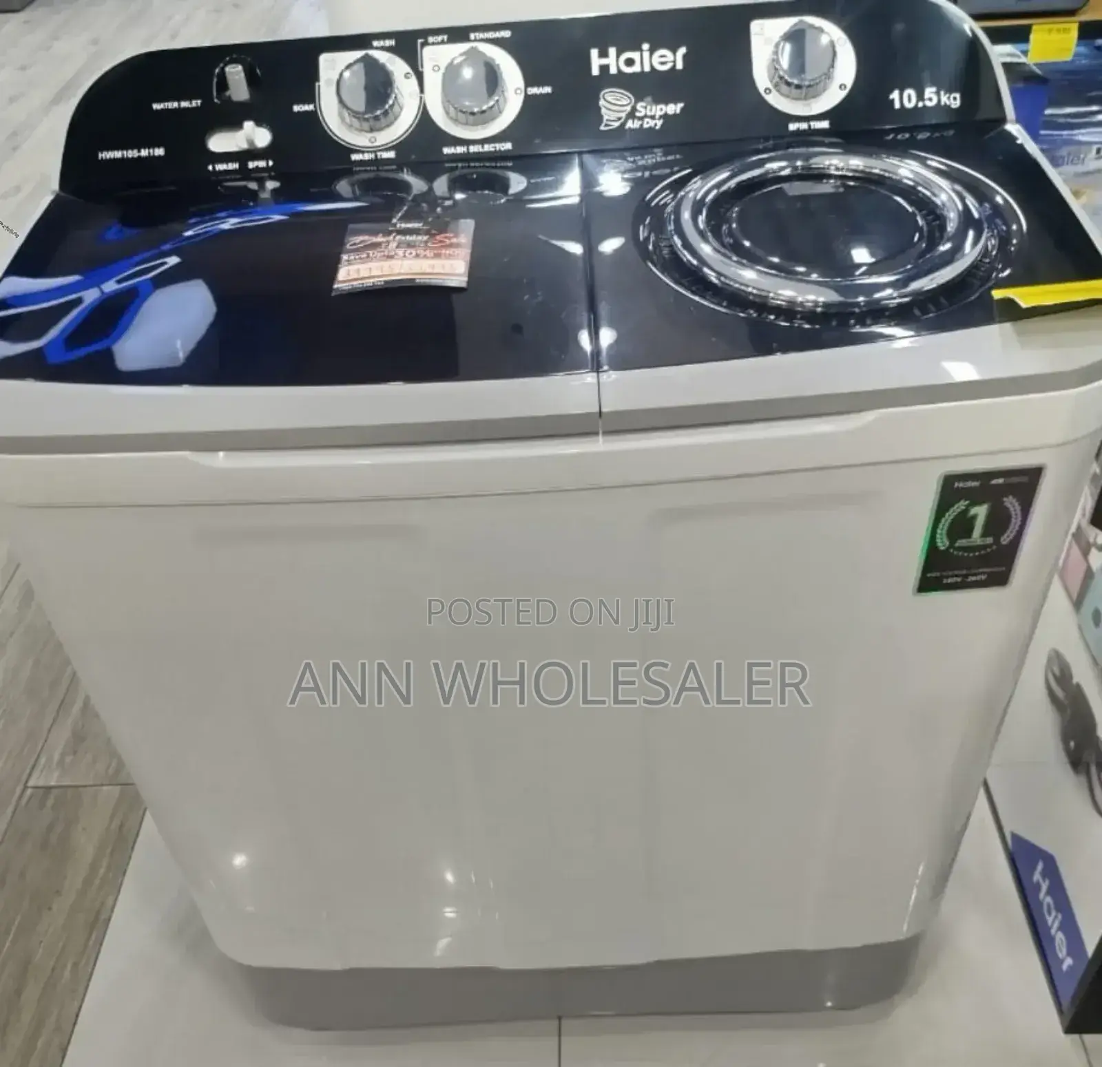 Haeir 10kgs Twin Tub Semi Automatic Washing Machine