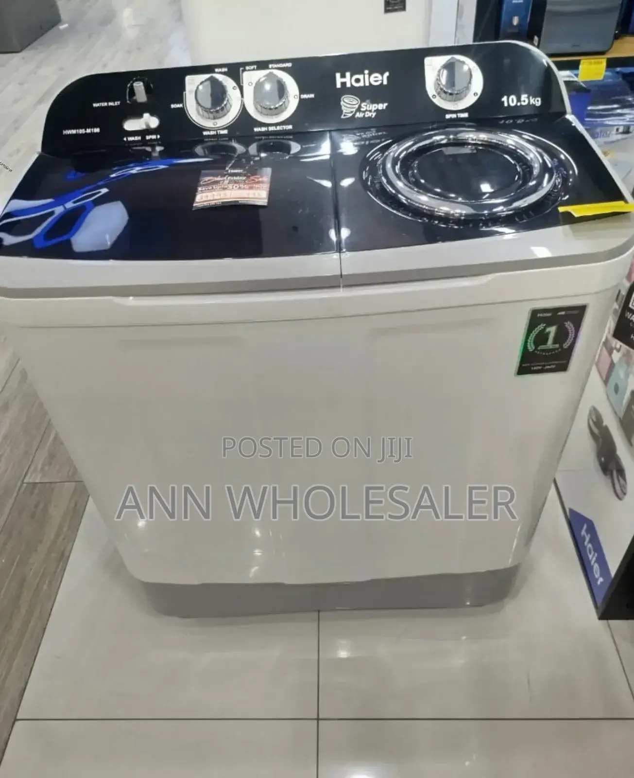 White Haeir 10kgs Semi Automatic Washing Machine TW/75