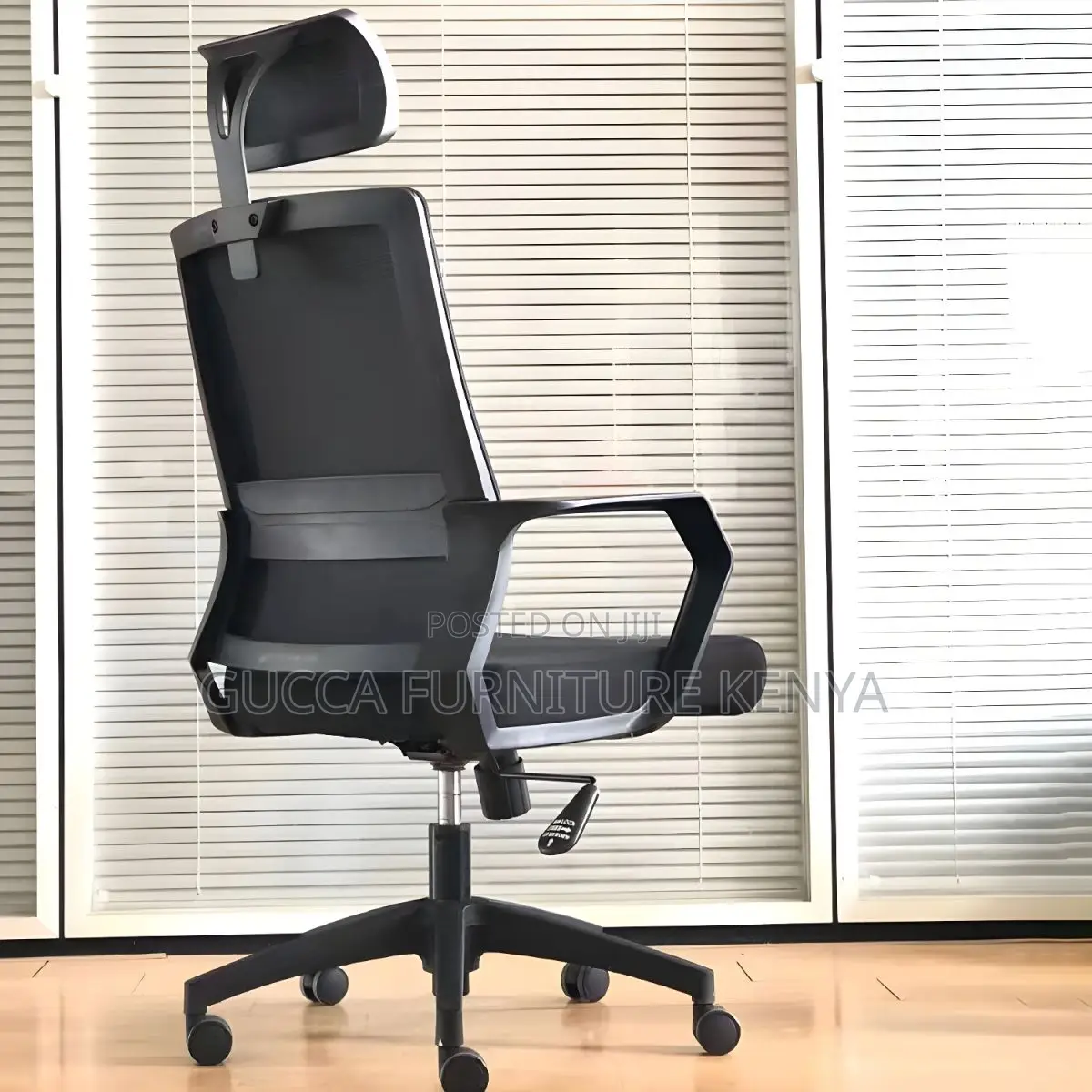 Office Chairs: Upholstered High Back Armchair in Microfiber