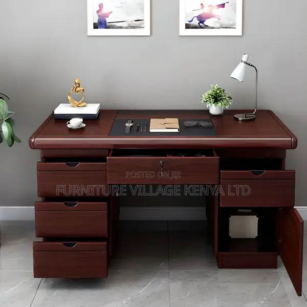 Secure Work-From-Home Desk With Locking Drawer