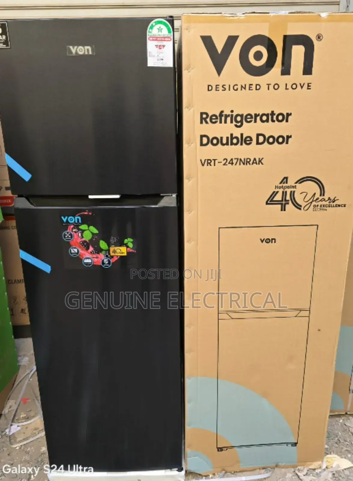 Von 247 L No-Frost Double Door Refrigerator V247fd