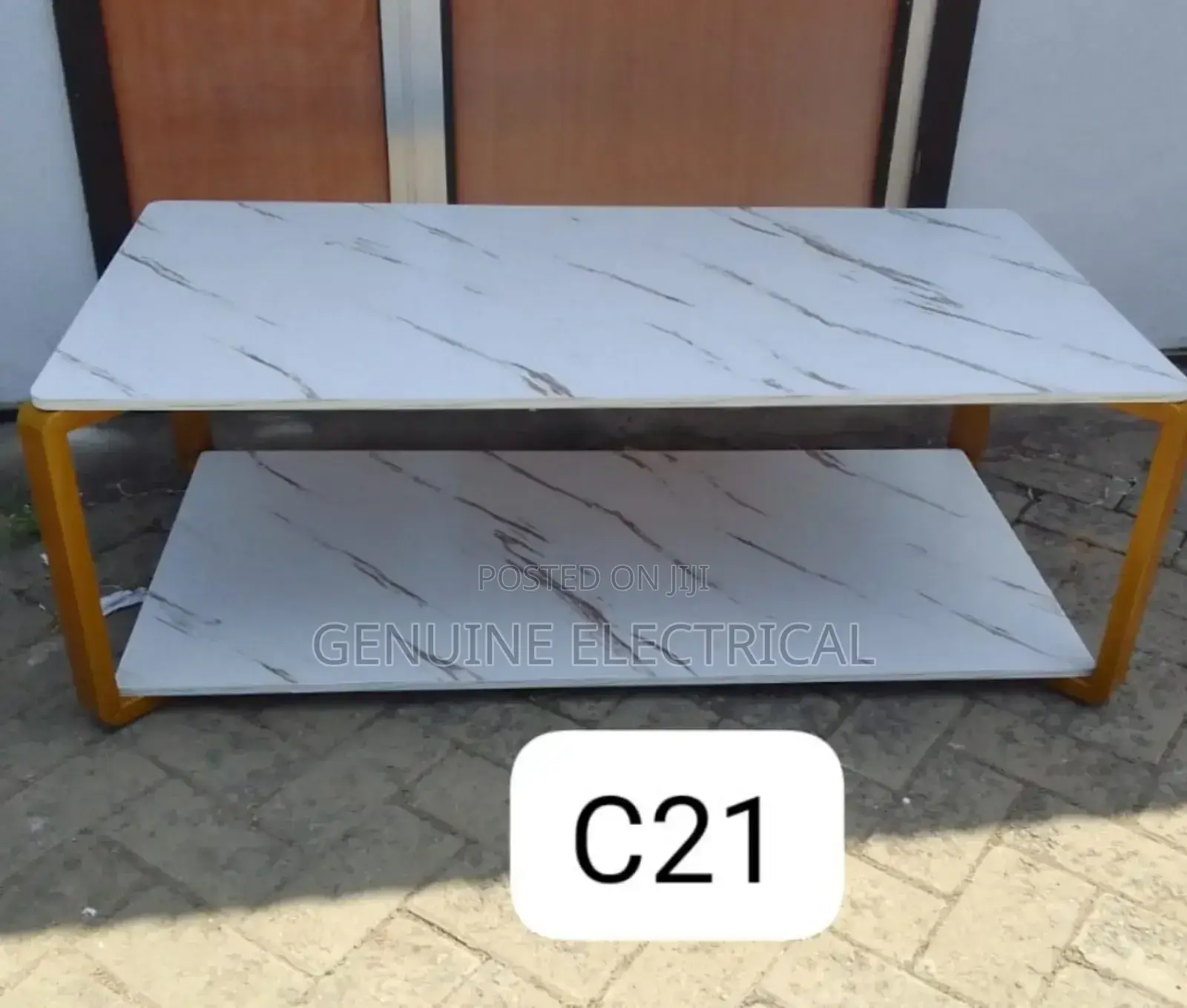 White Executive MDF Marble Effect Table WM4