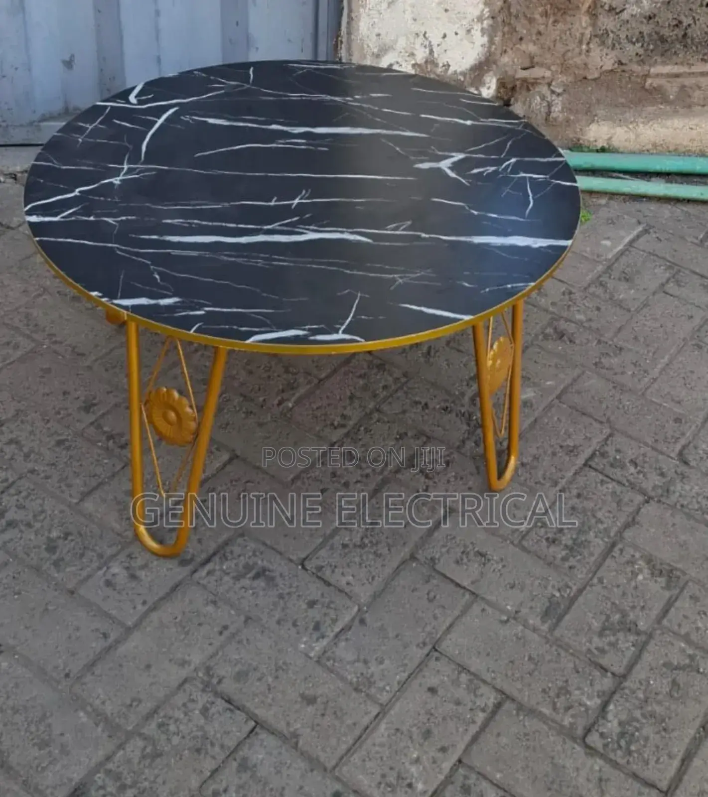 White and Black Executive MDF Marble Effect Table Nt