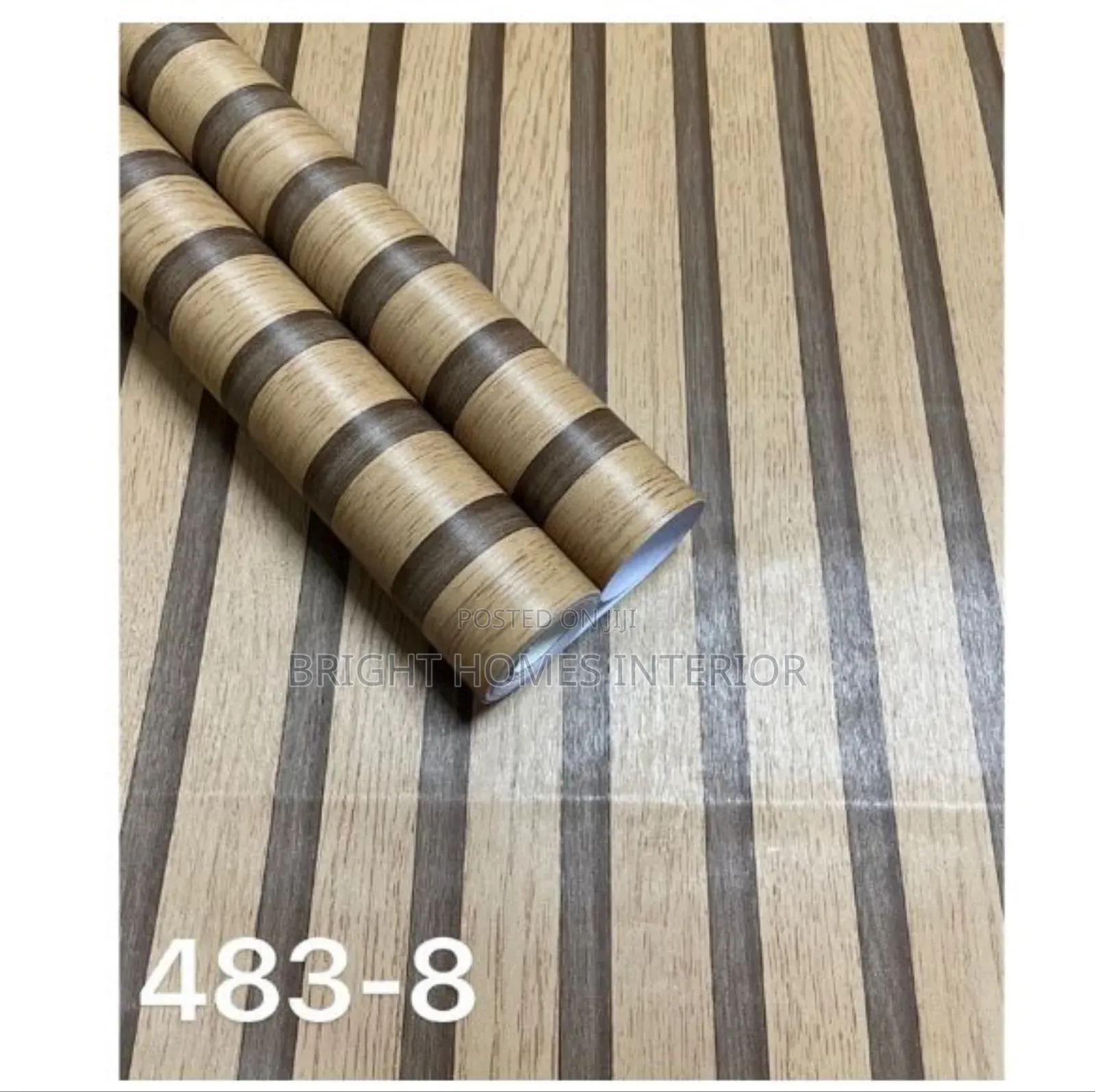 Light Brown Flutted Wallpaper