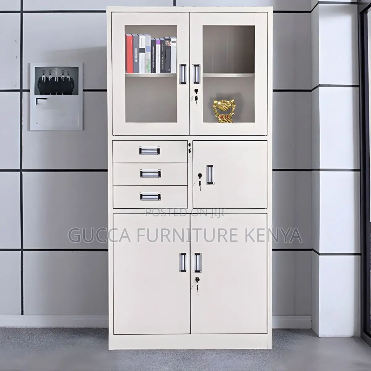 Cabinets:2-Door Metal Frame Solid File Cabinet With Safe