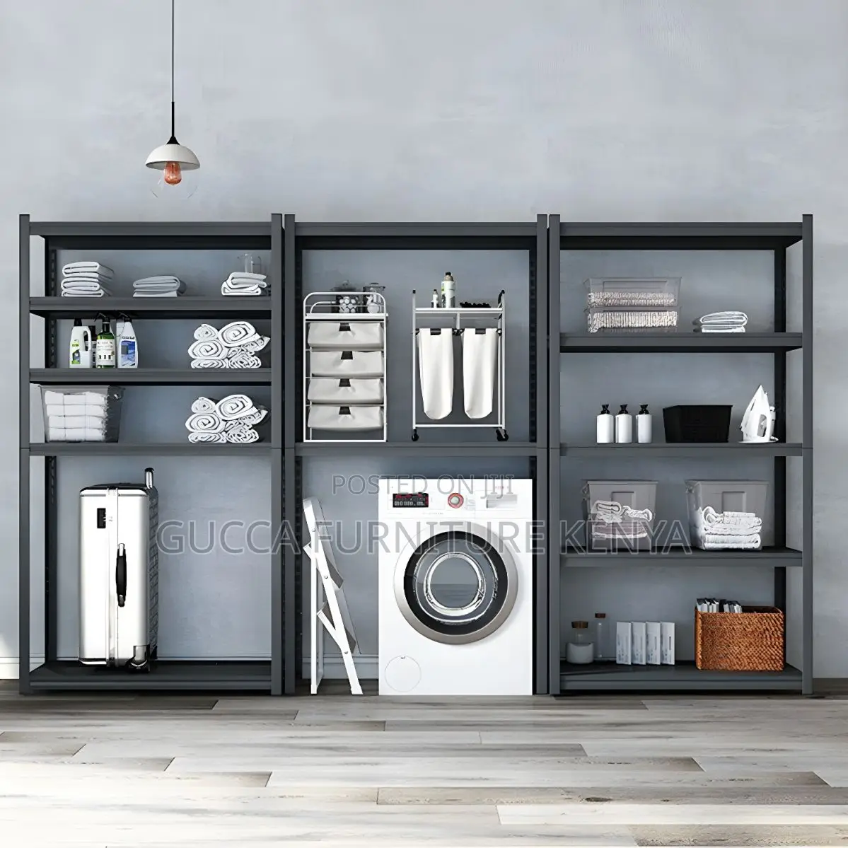 Cabinets:Adjustable Modern Steel Office Rack - 5 Shelves