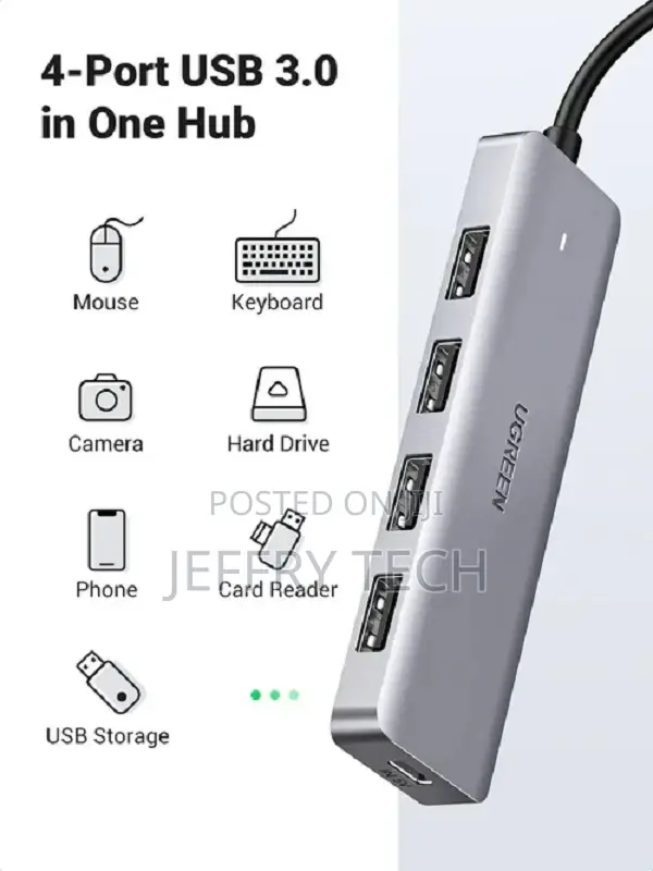 Ugreen 4 Port USB 3.0 Hub CM219 - 4-Port Hub With USB-C US